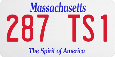 MA license plate 287TS1