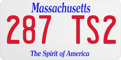 MA license plate 287TS2