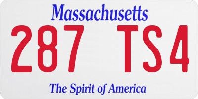 MA license plate 287TS4