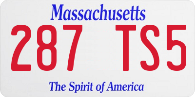 MA license plate 287TS5