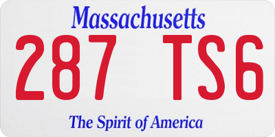 MA license plate 287TS6