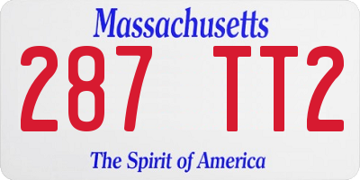 MA license plate 287TT2