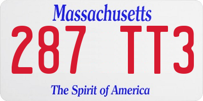 MA license plate 287TT3