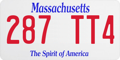 MA license plate 287TT4