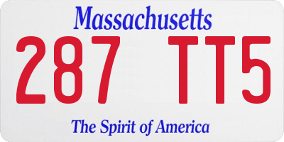 MA license plate 287TT5