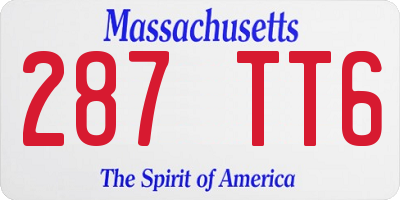 MA license plate 287TT6
