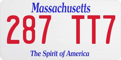 MA license plate 287TT7