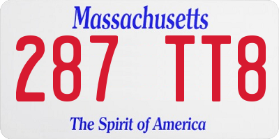 MA license plate 287TT8