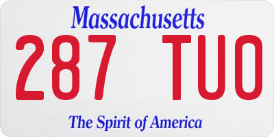 MA license plate 287TU0