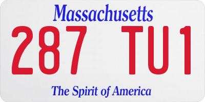 MA license plate 287TU1