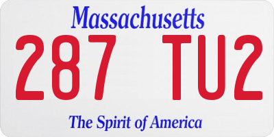 MA license plate 287TU2