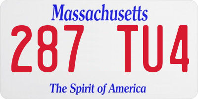 MA license plate 287TU4