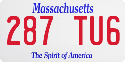 MA license plate 287TU6