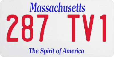 MA license plate 287TV1
