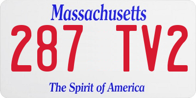 MA license plate 287TV2