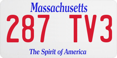 MA license plate 287TV3