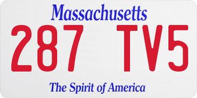 MA license plate 287TV5