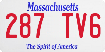 MA license plate 287TV6