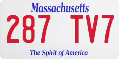 MA license plate 287TV7