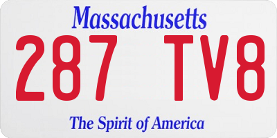 MA license plate 287TV8