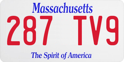 MA license plate 287TV9