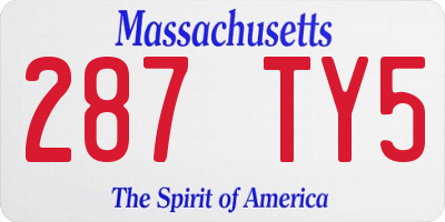 MA license plate 287TY5