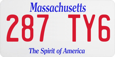MA license plate 287TY6