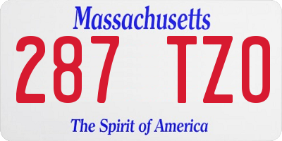 MA license plate 287TZ0