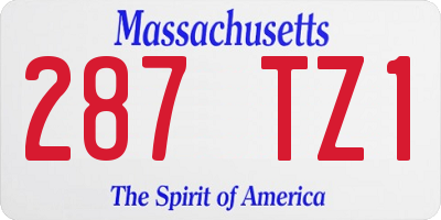 MA license plate 287TZ1