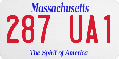 MA license plate 287UA1