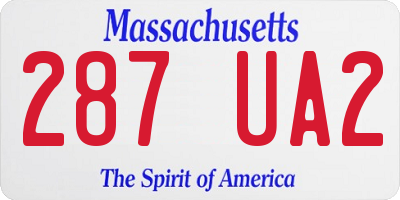 MA license plate 287UA2