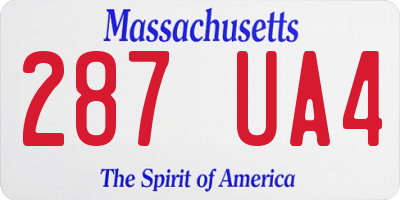 MA license plate 287UA4