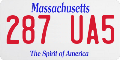 MA license plate 287UA5