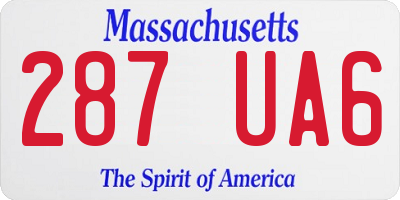MA license plate 287UA6