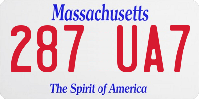 MA license plate 287UA7