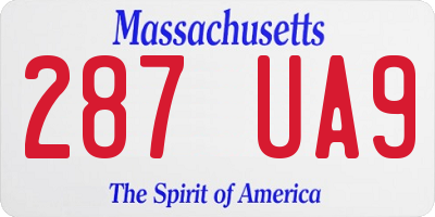 MA license plate 287UA9
