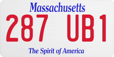 MA license plate 287UB1