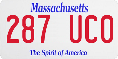 MA license plate 287UC0