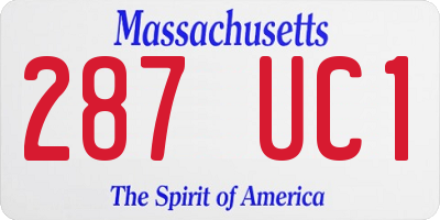 MA license plate 287UC1