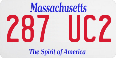 MA license plate 287UC2