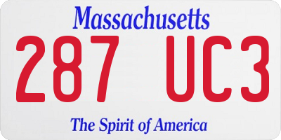 MA license plate 287UC3