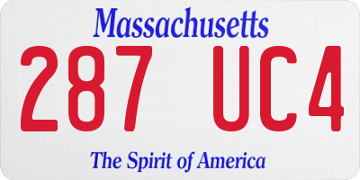 MA license plate 287UC4