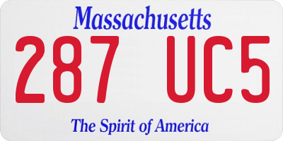 MA license plate 287UC5