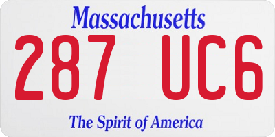 MA license plate 287UC6
