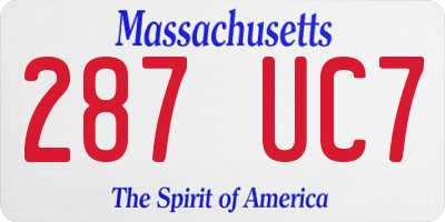 MA license plate 287UC7