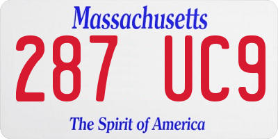 MA license plate 287UC9