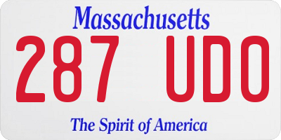 MA license plate 287UD0