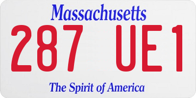 MA license plate 287UE1