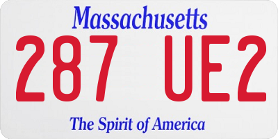 MA license plate 287UE2