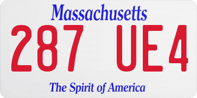 MA license plate 287UE4